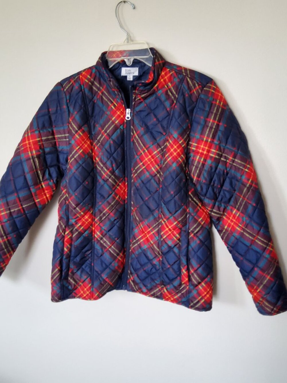Plaid quilted Puffer Jacket by Kim Rogers size S